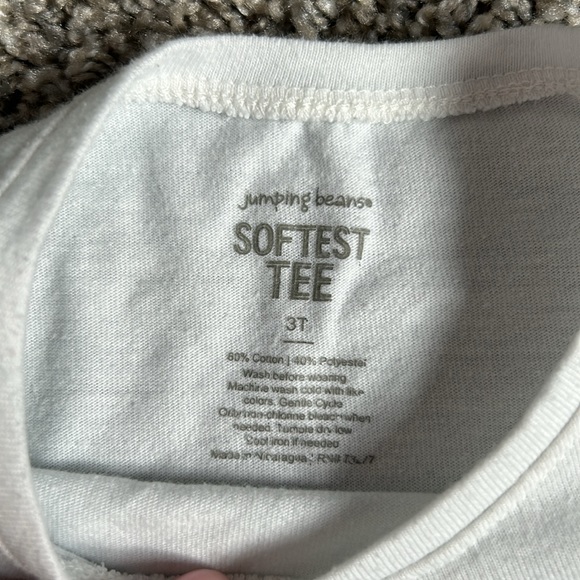 Jumping Beans 3T toddler girl basic white long sleeve T - Picture 2 of 4